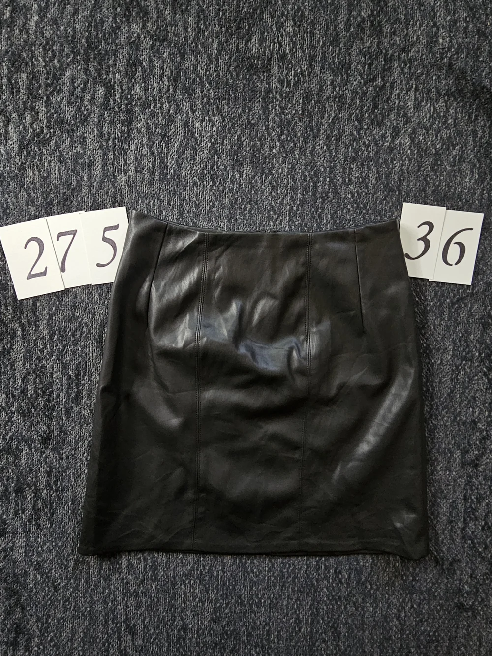 Na-Kd Black Faux Leather Mini Skirt - Sleek Pencil Style - Picture 1 of 3